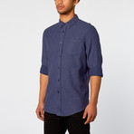 Midnight Speckled Flannel Shirt // Navy (L)