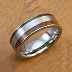 Matte Finish Tungsten Carbide + Hawaiian Koa Wood // 7mm (Size 8)