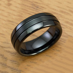 Black Tungsten Carbide + Matte Satin Finish Ring // 8mm (Size 5)