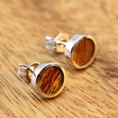 Sterling Silver + Hawaiian Koa Wood Cuff Links