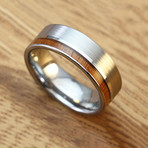 Matte Finish Tungsten Carbide + Hawaiian Koa Wood Ring // 7mm (Size 6)