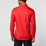 Shadow Pattern Slim Fit Button-Up Shirt // Red (XS)