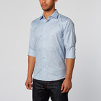 Shadow Design Slim Fit Button-Up Shirt // Light Blue (M)