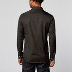 Shadow Design Slim Fit Button-Up Shirt // Black (2XL)