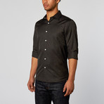Shadow Design Slim Fit Button-Up Shirt // Black (M)