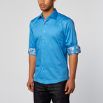 Slim Fit Button-Up Shirt // Turquoise (XL)