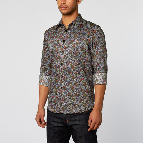 Overall Paisley Slim Fit Button-Up Shirt // Multi (XS)