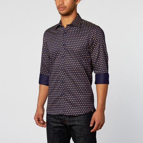 Tyler Slim Fit Button-Up Shirt // Navy (XS)