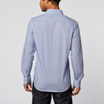 Cube Pattern Slim Fit Button-Up Shirt // Royal (3XL)