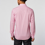 Cube Pattern Slim Fit Button-Up Shirt // Pink (S)