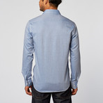Slim Fit Button-Up Shirt + Dot Contrast // Geo Blue (XL)