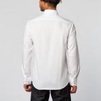 Slim Fit Button-Up Shirt + Dot Contrast // White (L)