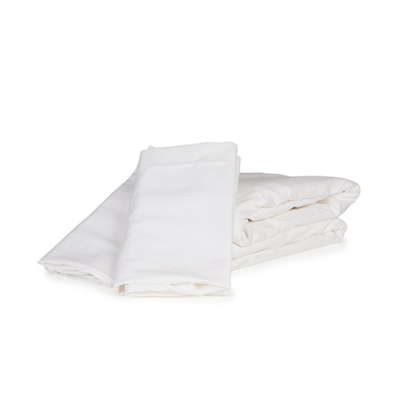 Woven Herringbone Cotton Sheet Set // White (Twin)
