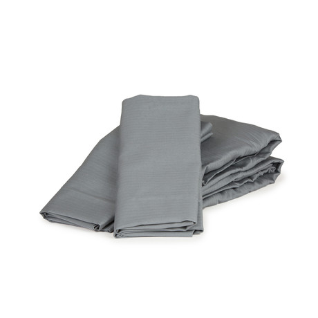 Woven Herringbone Cotton Sheet Set // Charcoal (Twin)