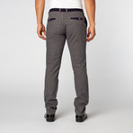 T.R. Premium // Grid Comfort Fit Pant + Blue Trim // Steel (38WX32L)