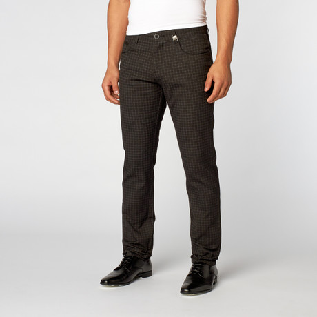 T.R. Premium // Comfort Fit Casual Pant // Black + Grey (30WX32L)