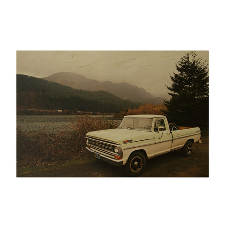 Oregon Truck // Wood Print (24" x 16")