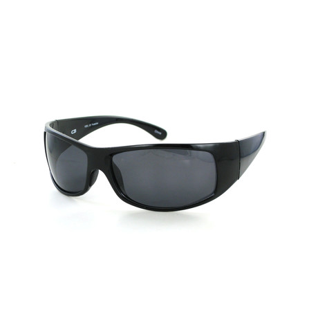 Wrap Sunglasses // Black + Smoke Lenses