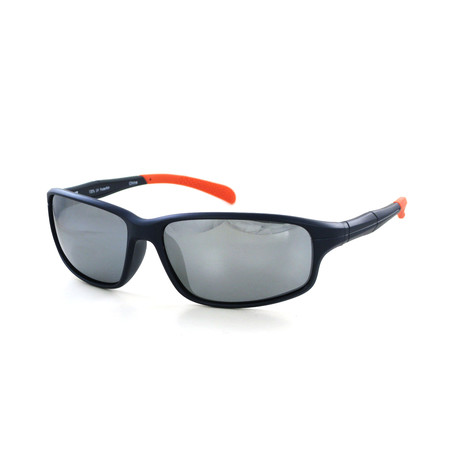 Wrap Sunglasses // Matte Navy + Orange Tips