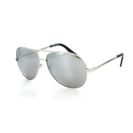 Aviator Sunglasses // Silver Frame + Silver Flash Lenses