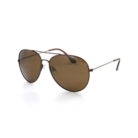 Aviator Sunglasses // Shiny Copper Frame + Brown Lenses