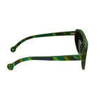 Lopez Sunglasses (Green Stripe // Black Lens)