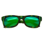 Kalama Sunglasses (Green Stripe Frame // Black Lens)