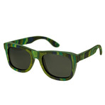 Kalama Sunglasses (Green Stripe Frame // Black Lens)