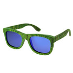 Slater Sunglasses (Green Frame // Blue Lens)