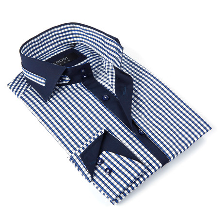 Button-Up Shirt // Multi-Blue Plaid (S)