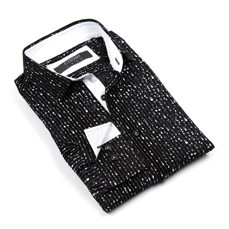 Coogi // Button-Up Shirt // Black + Teal (S)