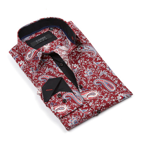 Coogi // Paisley Button-Up Shirt // Red (S)