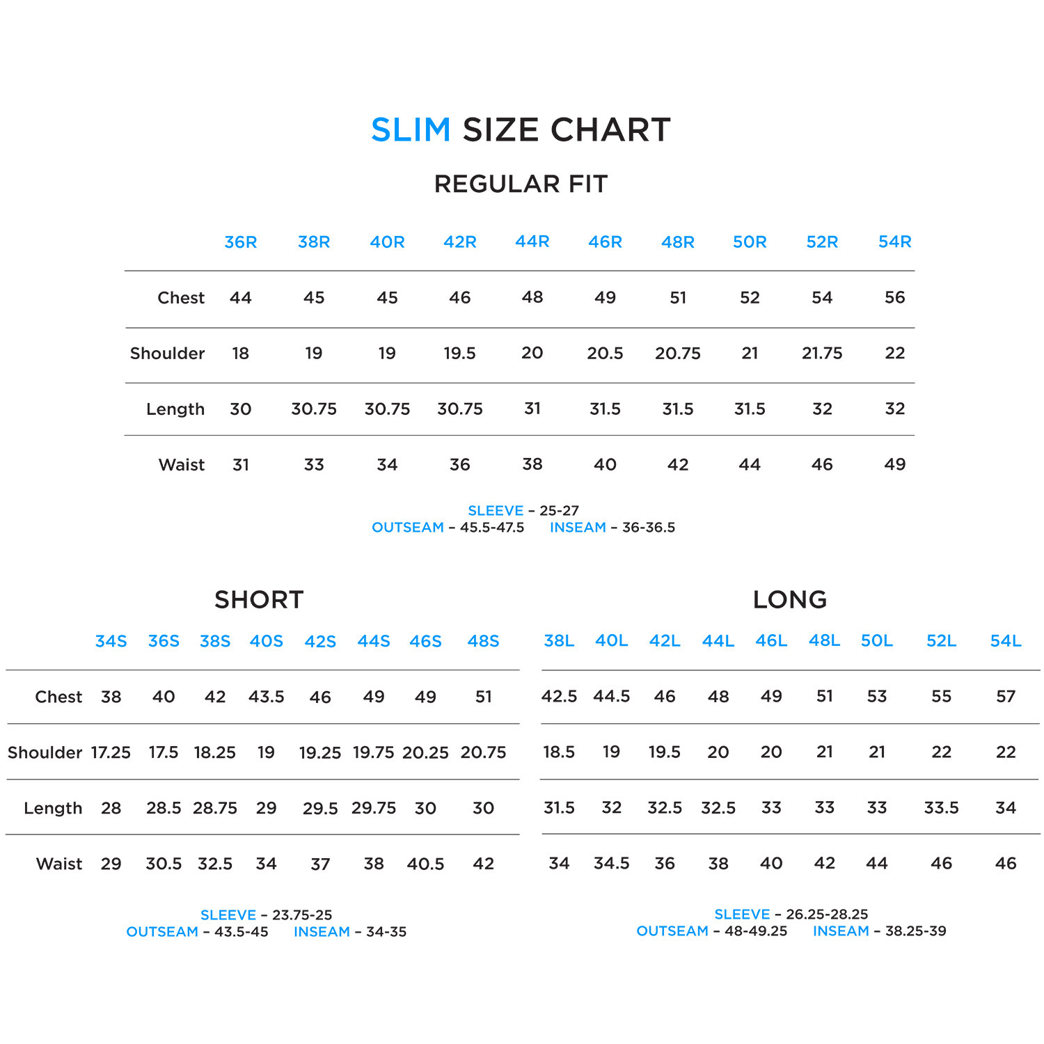 Braveman Suit Size Chart