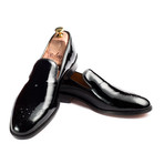 Patent Leather Loafer with Flower Punch on Toe // Black (US: 7)