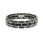 Stainless Steel Carbon Fiber Bracelet // Black (S)