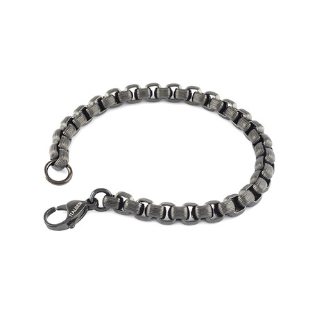 Black Stainless Steel Textured Bracelet