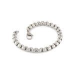 Stainless Steel Textured Round Box Bracelet