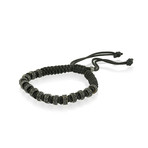 Black Silver Black Stones Braided Bracelet