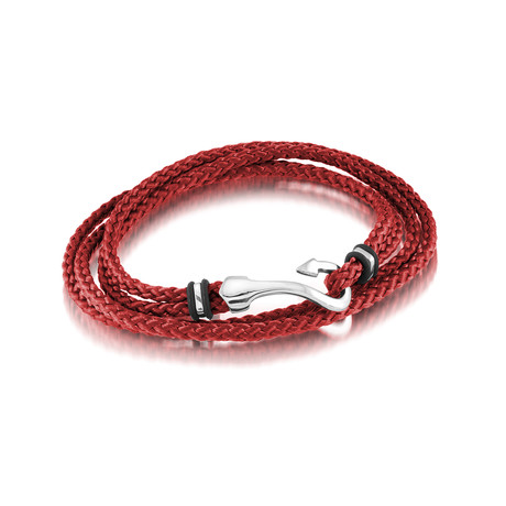 Fish Hook Cord Bracelet // Red