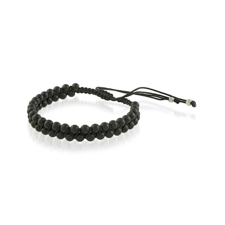 Black Onyx Round Double Row Bracelet