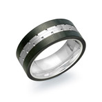 White Tungsten Black Matte Band (Size 7)