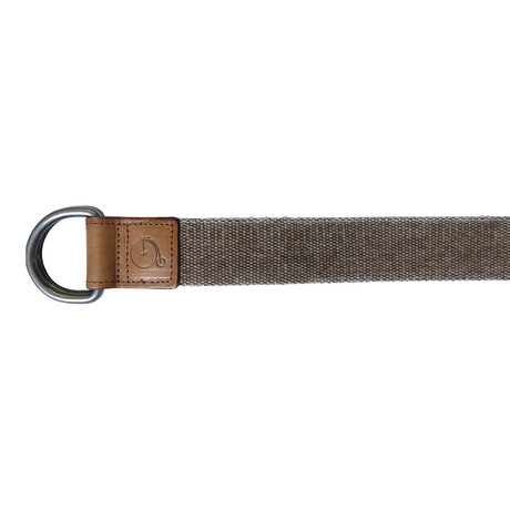 Maker & Co // Canvas Belt + Leather Trim // Brown (Small / Medium)