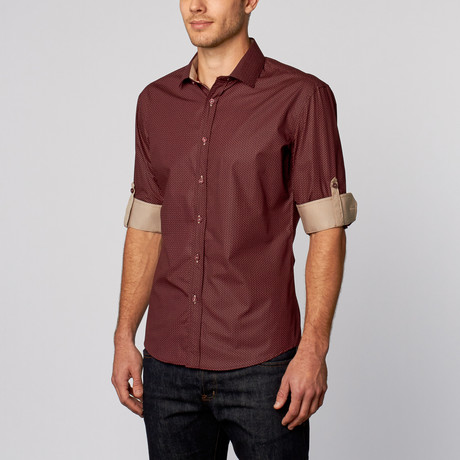 Classic Button-Up Shirt // Burgundy (L)