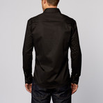 Accent Button-Up Shirt // Black + Gray (M)