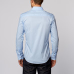 Isaac b. // Contrast Inset Button-Up Shirt // Baby Blue (2XL)