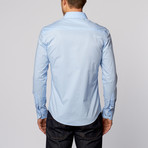 Paisley Cuff Button-Up Shirt // Baby Blue (S)