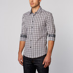 Check Print Button-Up Shirt // Gray (L)