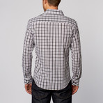 Check Print Button-Up Shirt // Gray (M)
