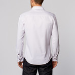 Circle Print Button-Up Shirt // Lavender (S)