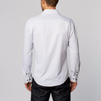 Circle Print Button-Up Shirt // Grey (L)